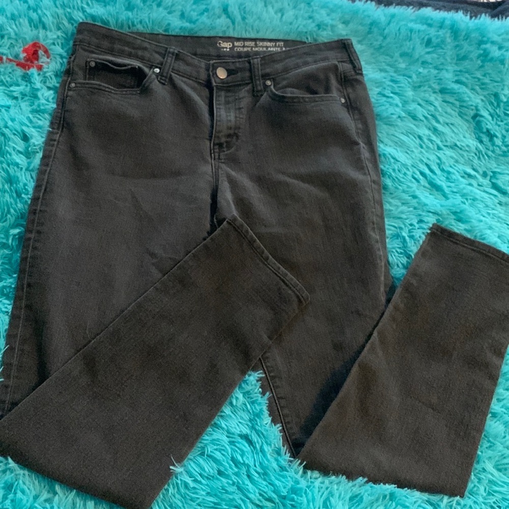Gap mid rise skinny fit gray jeans